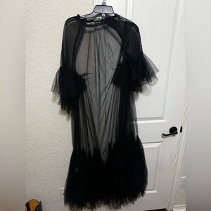 Elegant Black Sheer Nightgown